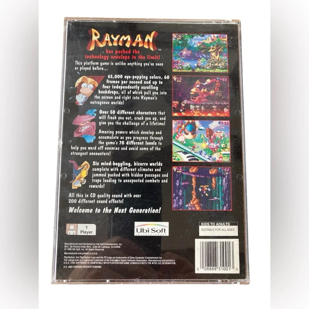 RARE Rayman LONG BOX Original Works with Both PlayStation 1 & PlayStation 2 - Picture 3 of 15